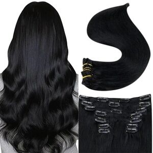 100% Human Hair Extensions Straight Full Shine Hair Wedding Graduation